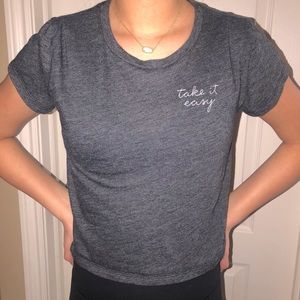 Abercrombie&Fitch Embroidered Cropped Tee